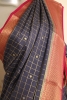 Checks & Contrast Mysore Crepe Silk Saree